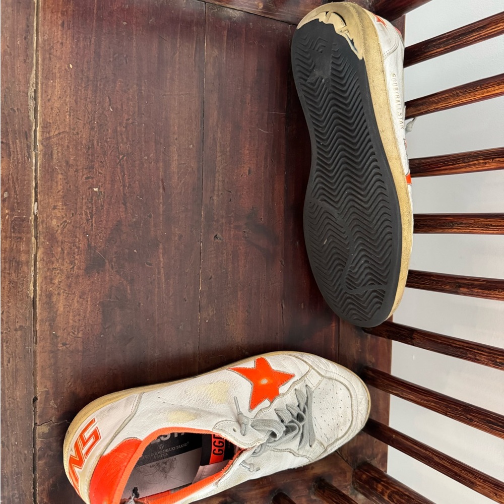 Golden Goose White and Orange Sneakers - Picture 7 of 7